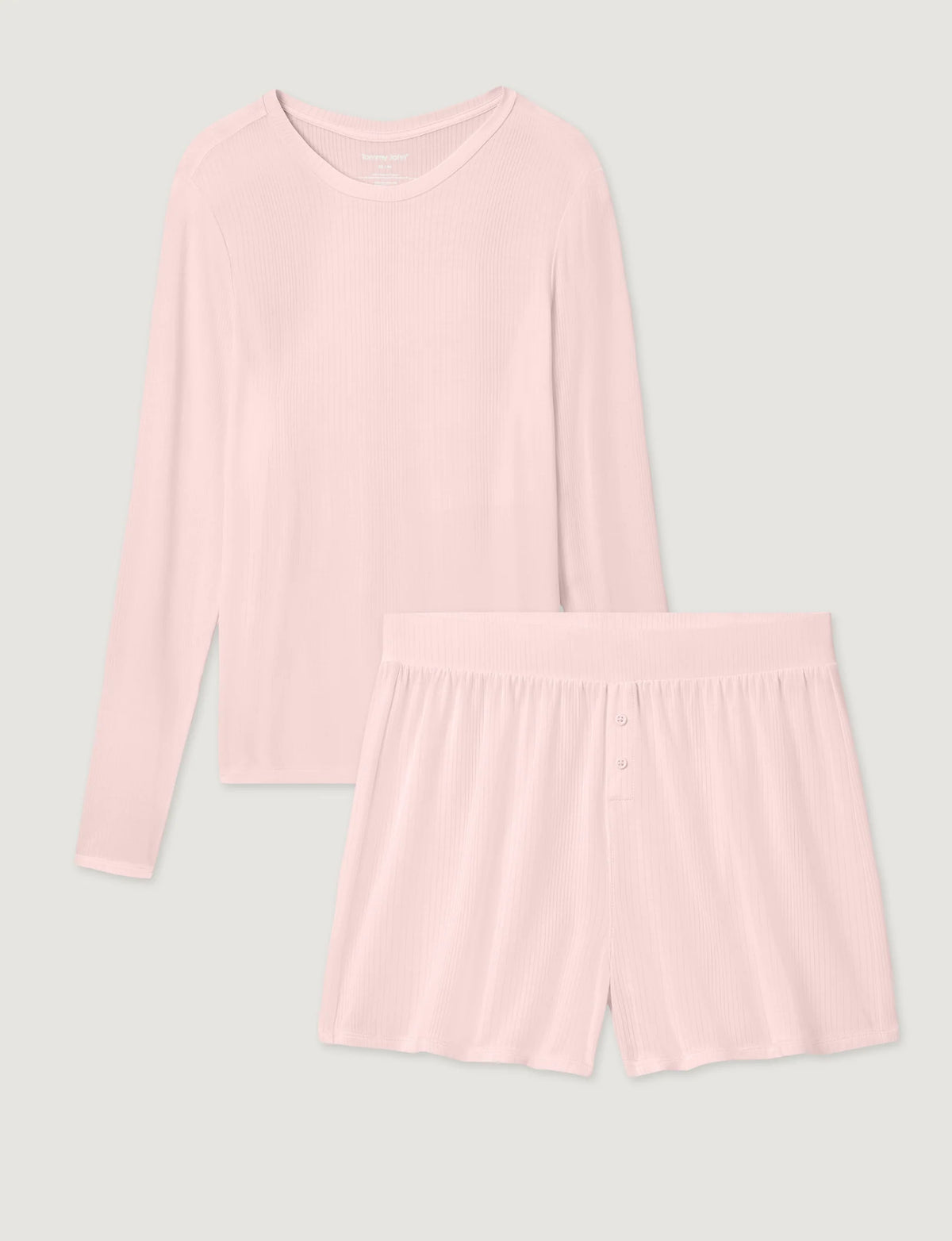 Women's Second Skin Luxe Rib Long Sleeve Crew Neck & Short Set