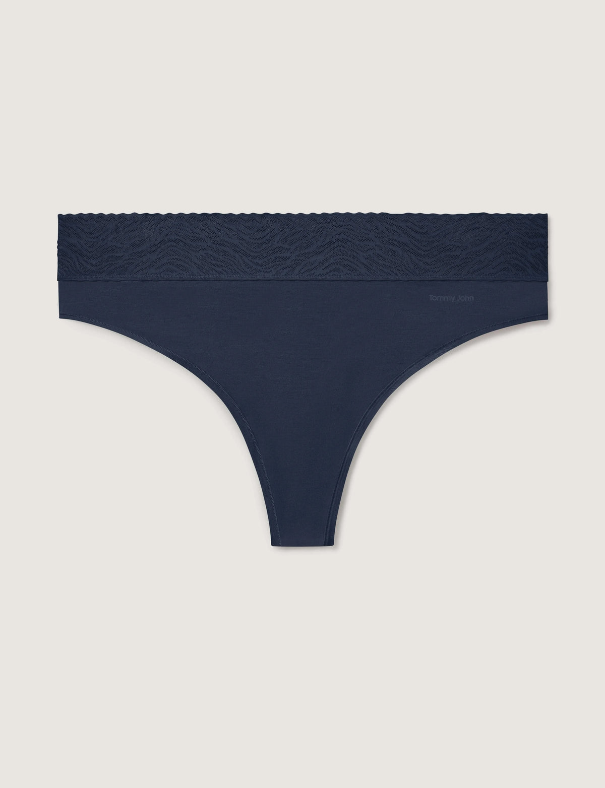 Women's Cool Cotton Thong, Lace Waist