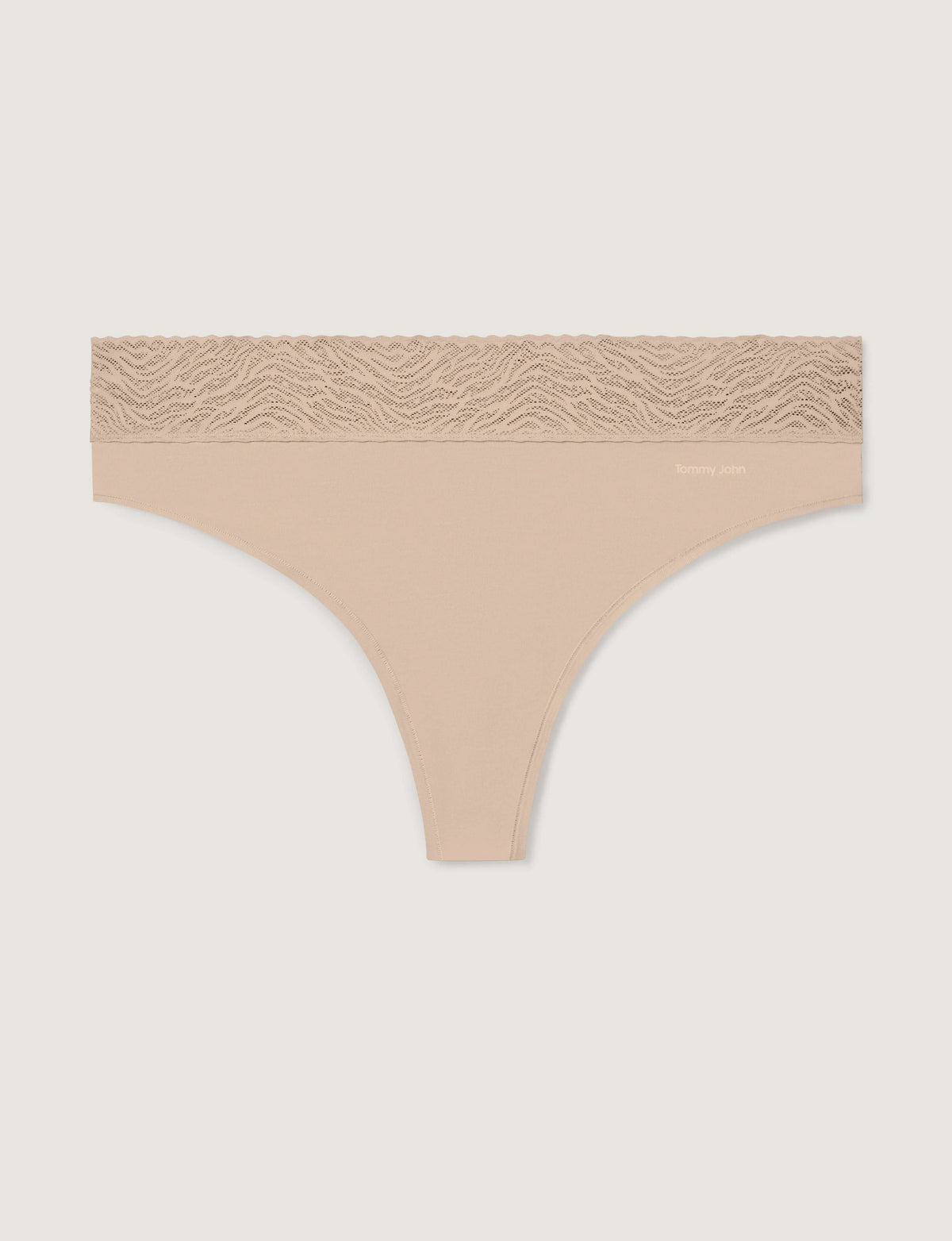 Women's Cool Cotton Thong, Lace Waist