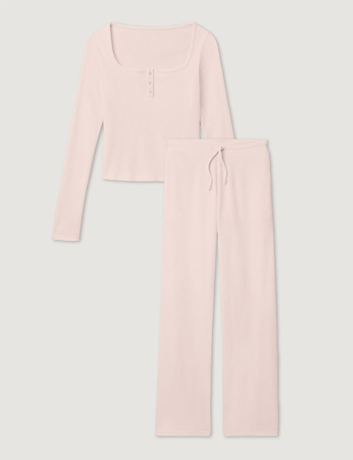 Women's Comfort Waffle Henley & Pant Set