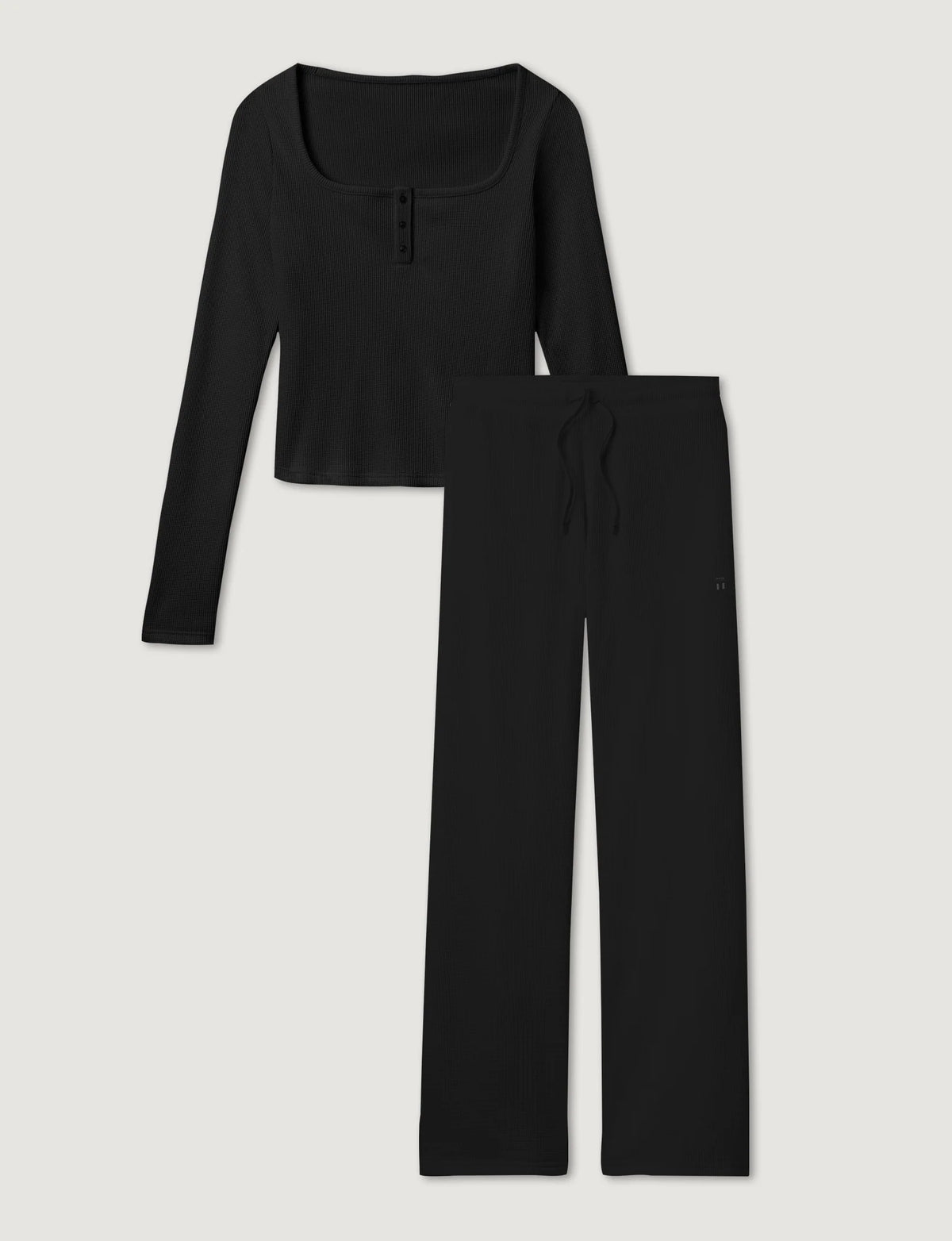 Women's Comfort Waffle Henley & Pant Set