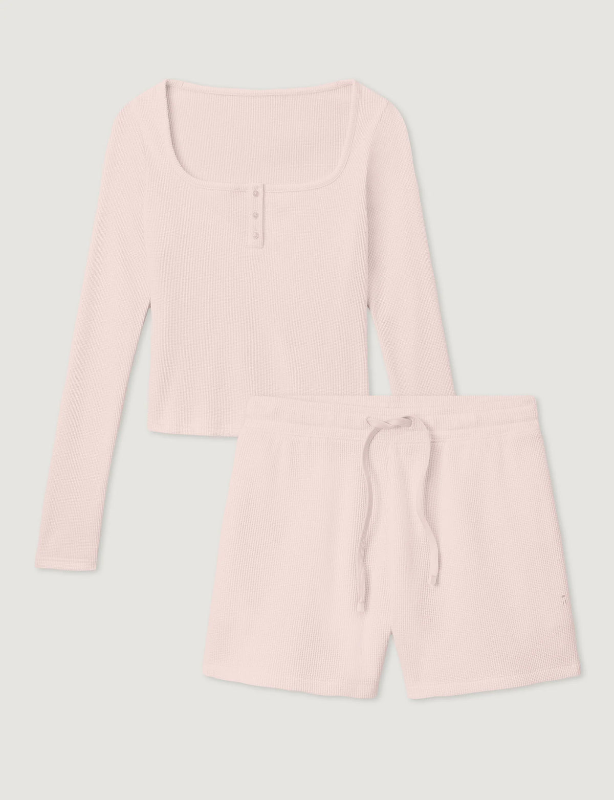 Women's Comfort Waffle Henley & Short Set