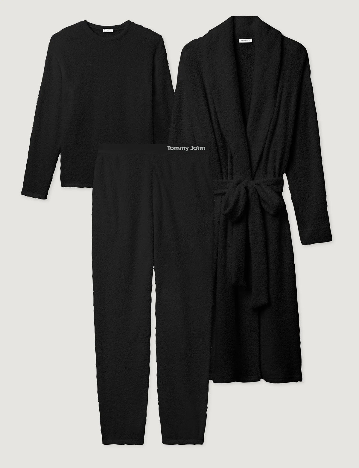 Women's Plush Crewneck Sweatshirt, Jogger & Robe Set