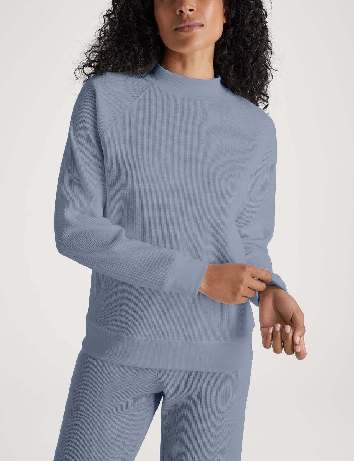 Women's Comfort Waffle Long Sleeve Mock Neck Top
