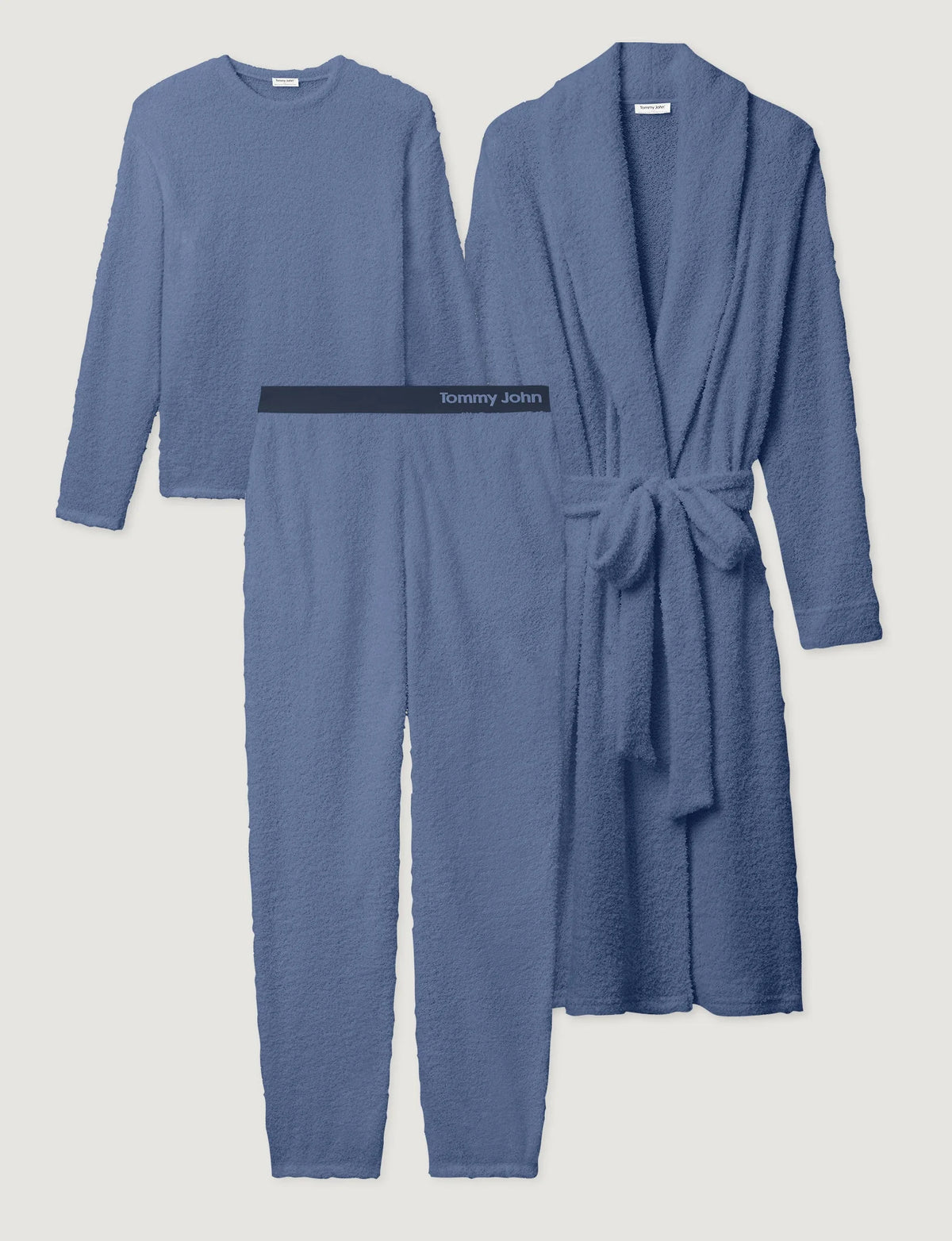 Women's Plush Crewneck Sweatshirt, Jogger & Robe Set